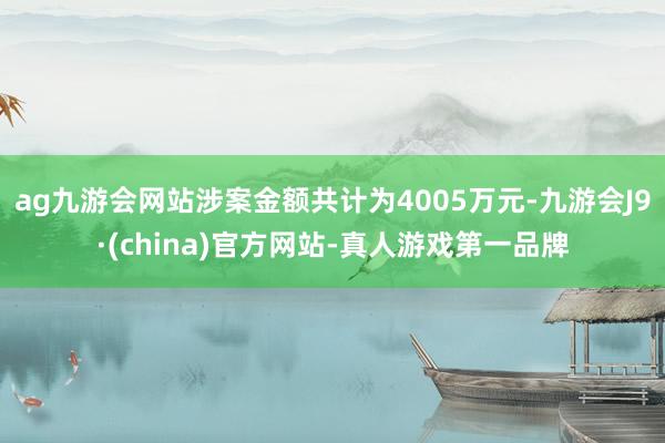 ag九游会网站涉案金额共计为4005万元-九游会J9·(china)官方网站-真人游戏第一品牌