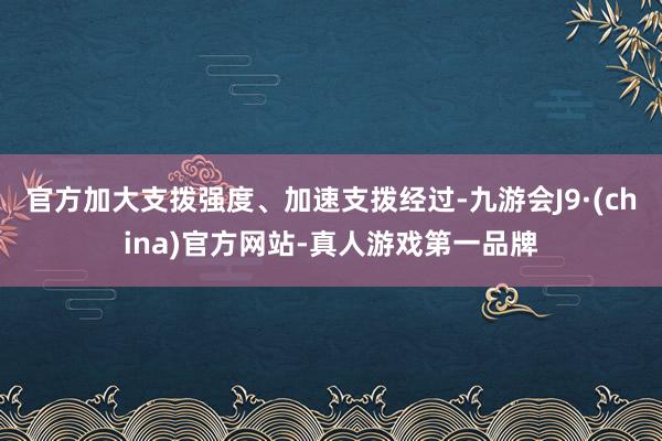 官方加大支拨强度、加速支拨经过-九游会J9·(china)官方网站-真人游戏第一品牌